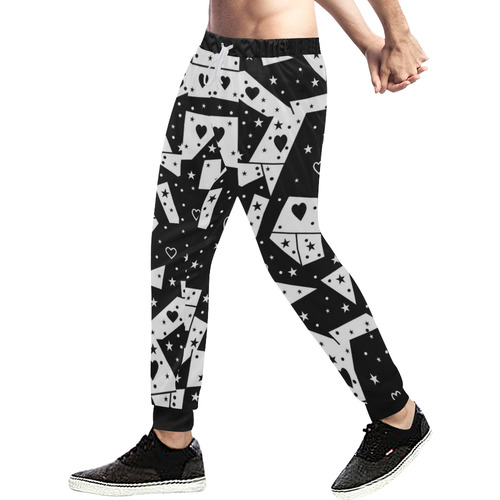 Black and White Popart by Nico Bielow Men's All Over Print Sweatpants (Model L11)