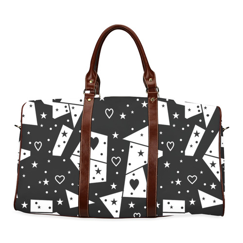 Black and White Popart by Nico Bielow Waterproof Travel Bag/Large (Model 1639)