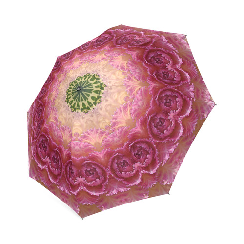 Print pink cabbage caleidoscope photo print Foldable Umbrella (Model U01)