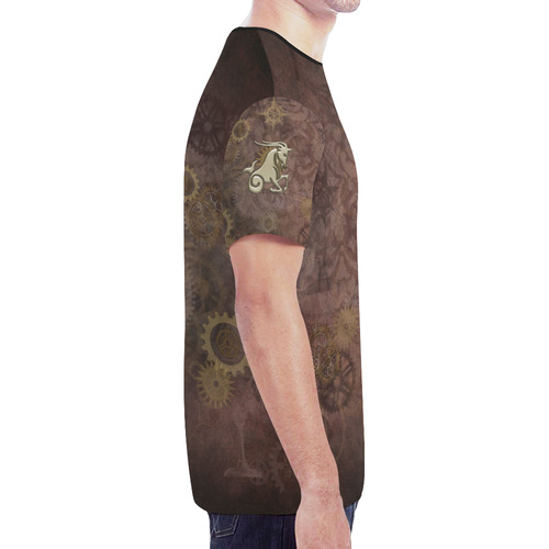 Steampunk Zodiac  Capricorn New All Over Print T-shirt for Men (Model T45)