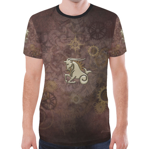 Steampunk Zodiac  Capricorn New All Over Print T-shirt for Men (Model T45)