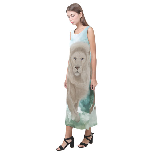 The white lion in the universe Phaedra Sleeveless Open Fork Long Dress (Model D08)