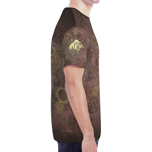 Steampunk Zodiac Taurus New All Over Print T-shirt for Men (Model T45)