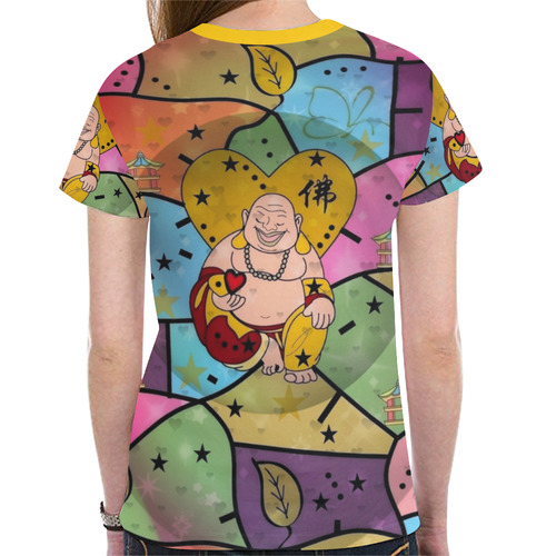 Buddha Popart by Nico Bielow New All Over Print T-shirt for Women (Model T45)