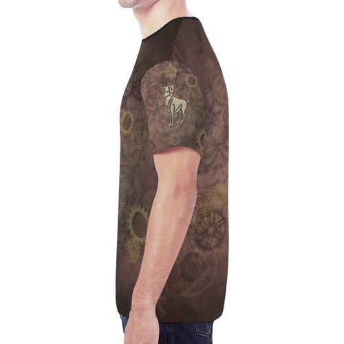 Steampunk Zodiac Aries New All Over Print T-shirt for Men (Model T45)