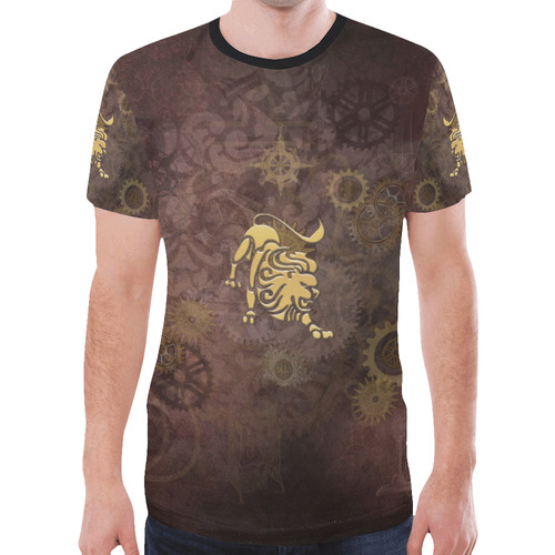 Steampunk Zodiac Leo New All Over Print T-shirt for Men (Model T45)