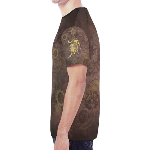 Steampunk Zodiac Leo New All Over Print T-shirt for Men (Model T45)