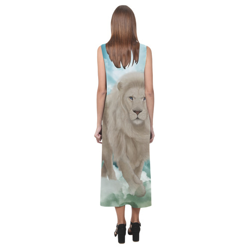 The white lion in the universe Phaedra Sleeveless Open Fork Long Dress (Model D08)