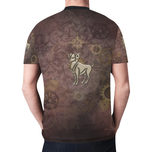 Steampunk Zodiac Aries New All Over Print T-shirt for Men (Model T45)