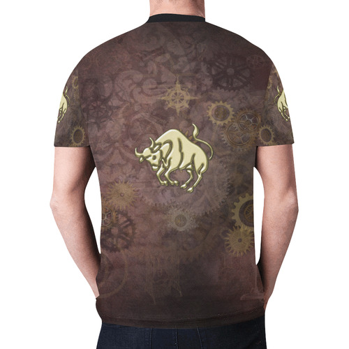 Steampunk Zodiac Taurus New All Over Print T-shirt for Men (Model T45)