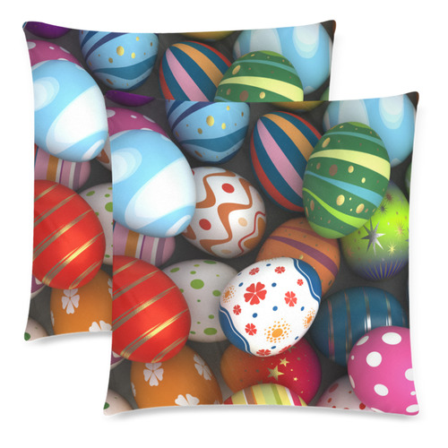 Easter Egg Custom Zippered Pillow Cases 18"x 18" (Twin Sides) (Set of 2)