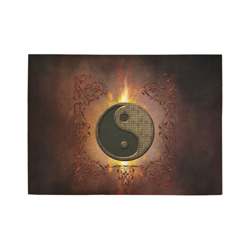 The sign ying and yang Area Rug7'x5'