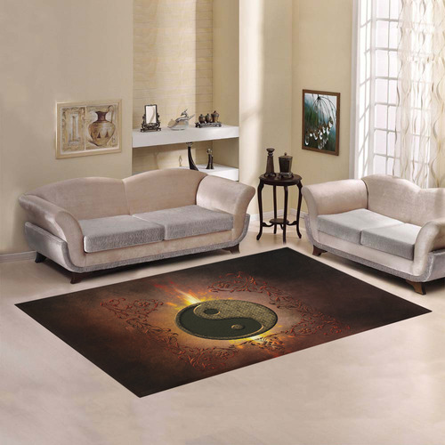 The sign ying and yang Area Rug7'x5'