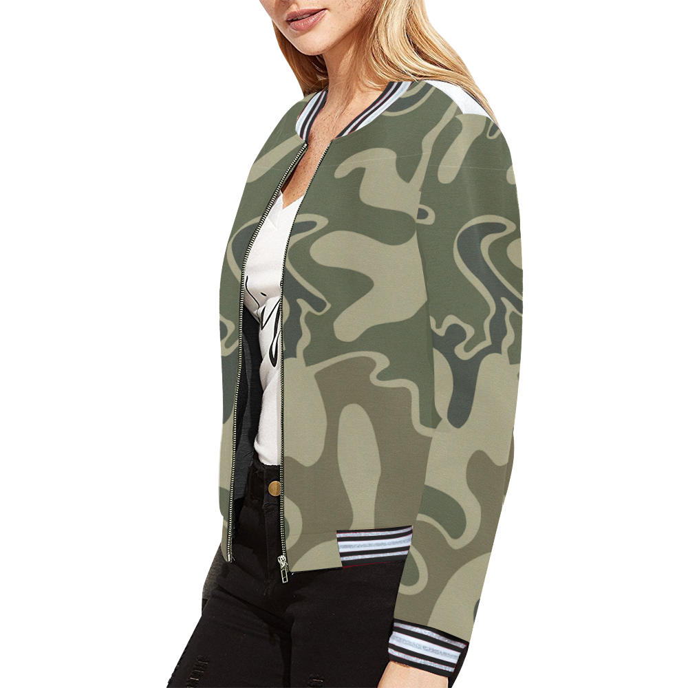 US m1948 ERDL camouflage All Over Print Bomber Jacket for Women (Model