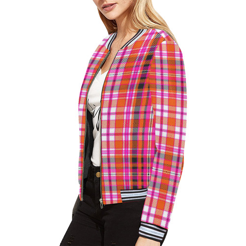 TARTAN 9002 All Over Print Bomber Jacket for Women (Model H21)