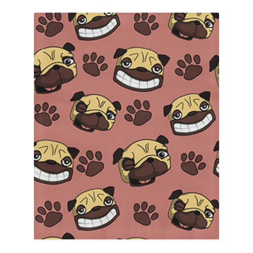 Happy Pugs Pattern 3-Piece Bedding Set