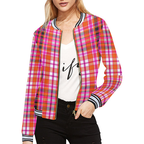 TARTAN 9002 All Over Print Bomber Jacket for Women (Model H21)