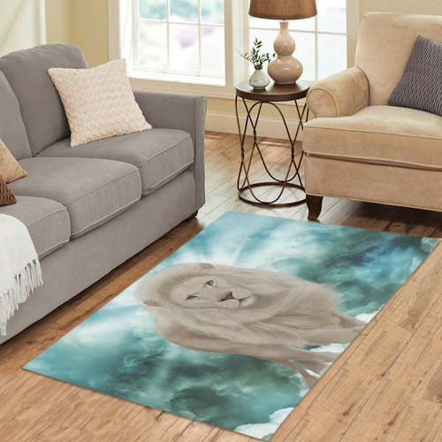 The white lion in the universe Area Rug 5'x3'3''