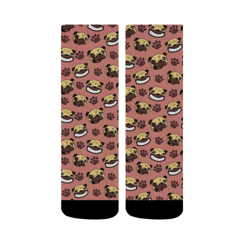 Happy Pugs Pattern Crew Socks