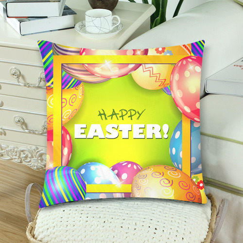 Easter Egg Custom Zippered Pillow Cases 18"x 18" (Twin Sides) (Set of 2)