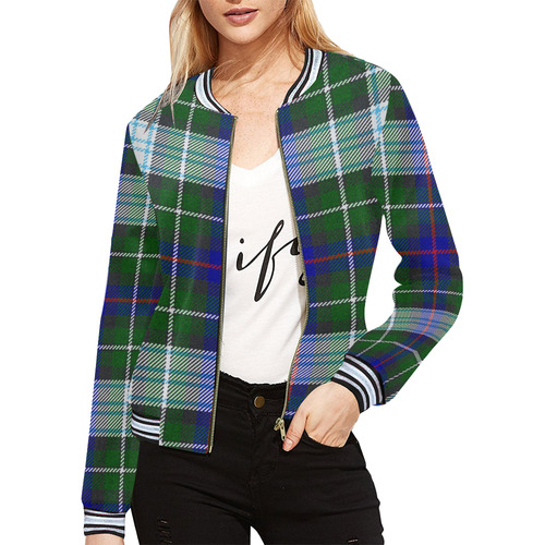 Mackenzie dress tartan All Over Print Bomber Jacket for Women (Model H21)