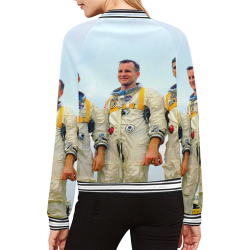 APOLLO 1 CREW All Over Print Bomber Jacket for Women (Model H21)