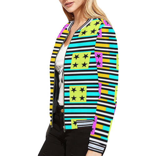 design 3122 All Over Print Bomber Jacket for Women (Model H21)