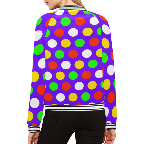 POLKA DOTTED 54 All Over Print Bomber Jacket for Women (Model H21)