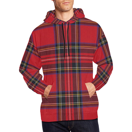 Royal Stewart tartan All Over Print Hoodie for Men/Large Size (USA Size) (Model H13)