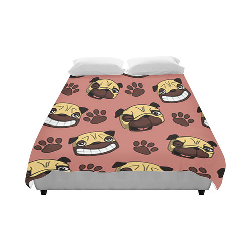 Happy Pugs Pattern Duvet Cover 86"x70" ( All-over-print)