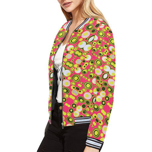 DESIGN-880 COLOR All Over Print Bomber Jacket for Women (Model H21)