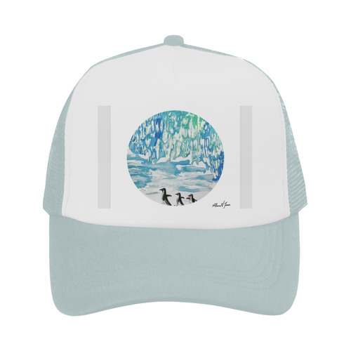 Penguin Family Walking Home by ANoelleJay New Trucker Hat