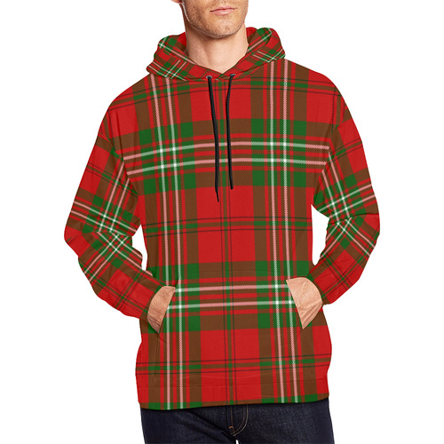 Scott tartan All Over Print Hoodie for Men/Large Size (USA Size) (Model H13)