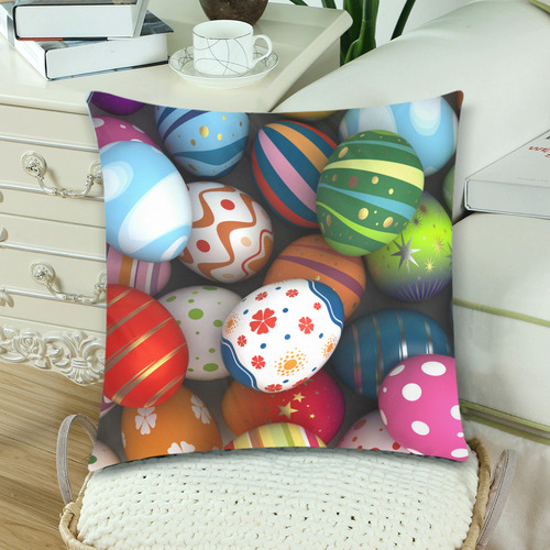 Easter Egg Custom Zippered Pillow Cases 18"x 18" (Twin Sides) (Set of 2)