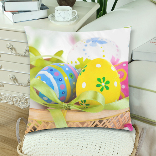 Easter Egg Custom Zippered Pillow Cases 18"x 18" (Twin Sides) (Set of 2)