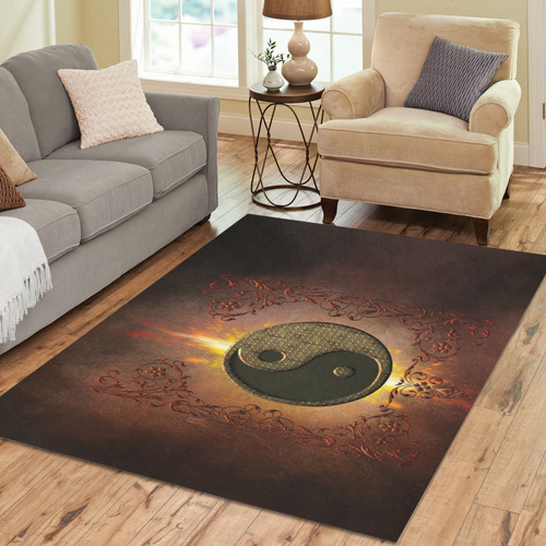The sign ying and yang Area Rug7'x5'