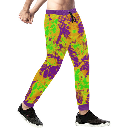 Color Splat Abstract Men's All Over Print Sweatpants (Model L11)