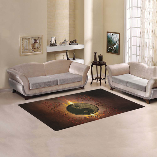 The sign ying and yang Area Rug 5'x3'3''