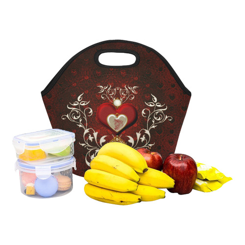 Valentine's day, wonderful hearts Neoprene Lunch Bag/Small (Model 1669)