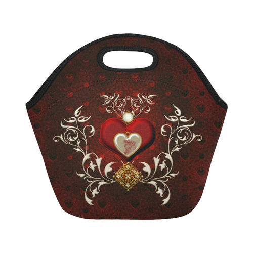 Valentine's day, wonderful hearts Neoprene Lunch Bag/Small (Model 1669)