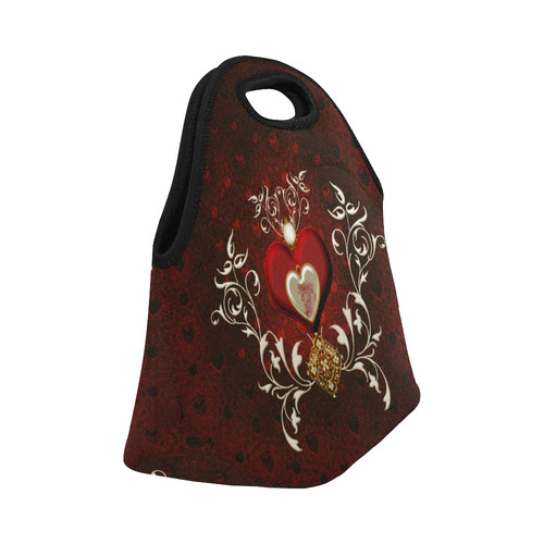 Valentine's day, wonderful hearts Neoprene Lunch Bag/Small (Model 1669)