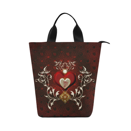Valentine's day, wonderful hearts Nylon Lunch Tote Bag (Model 1670)