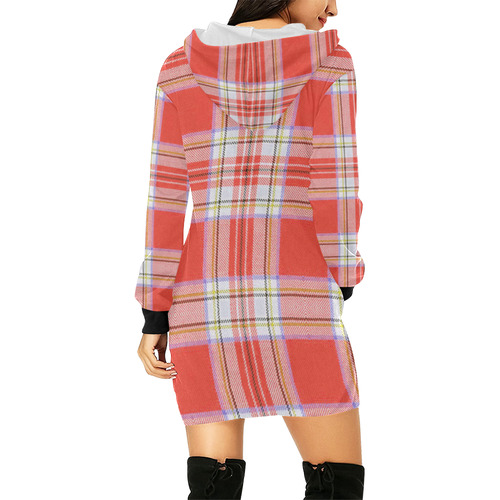 TARTAN-122 All Over Print Hoodie Mini Dress (Model H27)