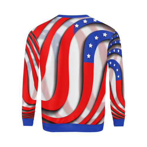 Flag of United States of America All Over Print Crewneck Sweatshirt for Men (Model H18)