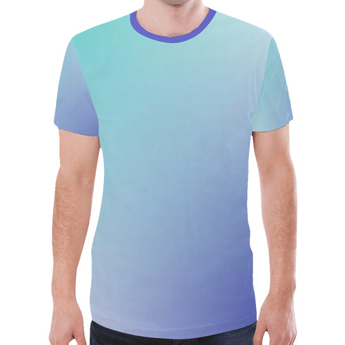 Aqua Blue Tie Dye New All Over Print T-shirt for Men (Model T45)