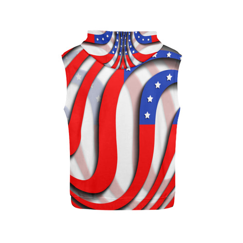 Flag of United States of America All Over Print Sleeveless Hoodie for Men (Model H15)