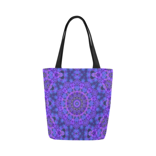 Mandala in Purple/Blue Canvas Tote Bag (Model 1657)