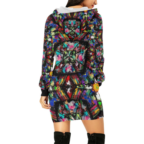 Ecuadorian Stained Glass All Over Print Hoodie Mini Dress (Model H27)