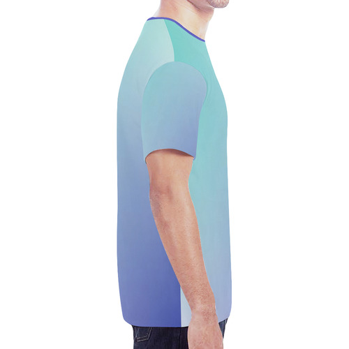 Aqua Blue Tie Dye New All Over Print T-shirt for Men (Model T45)