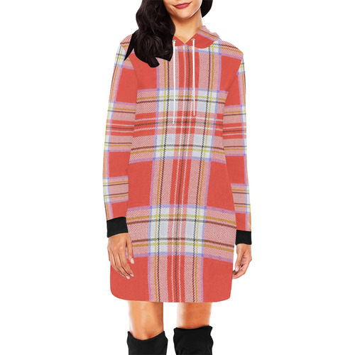 TARTAN-122 All Over Print Hoodie Mini Dress (Model H27)